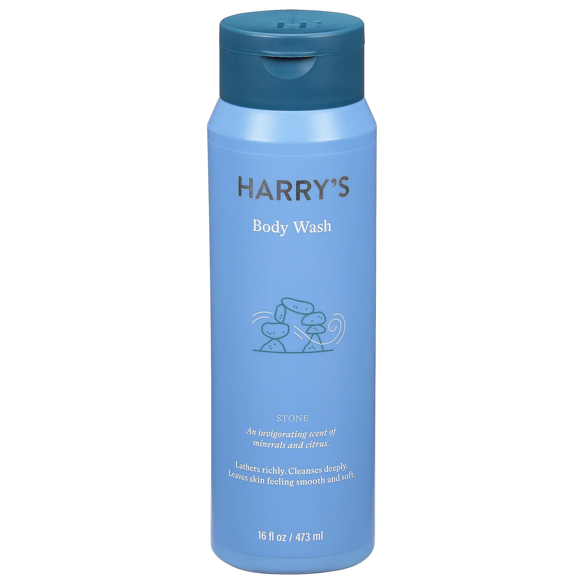 Harry's front bottle image showing label and 16oz size, conveys clean grooming benefit