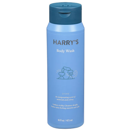 Harry's front bottle image showing label and 16oz size, conveys clean grooming benefit