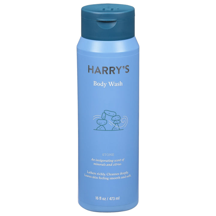 Harry's front bottle image showing label and 16oz size, conveys clean grooming benefit