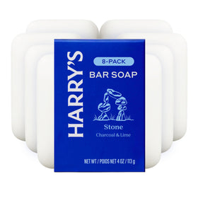 Harry's Stone front packaging showing bar and branding benefit clear presentation