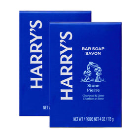 Harry's Stone front packaging showing brand and scent benefit: clear identification