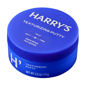 Product label and ingredient panel of Harry's putty highlighting formulation