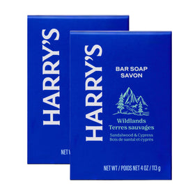 Harry's front packaging showing Wildlands two-pack and clean design benefit