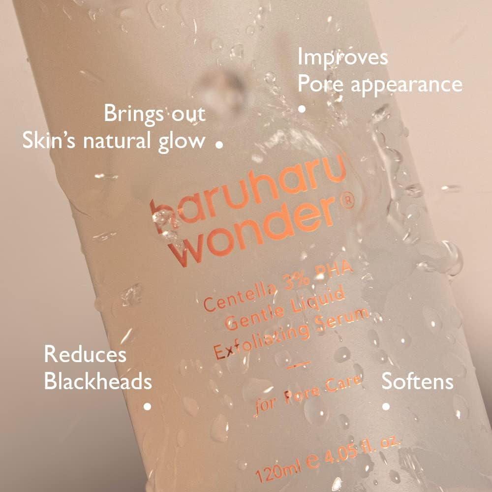 HARUHARU ingredient label with centella and PHA clarity benefit