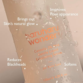 HARUHARU ingredient label with centella and PHA clarity benefit