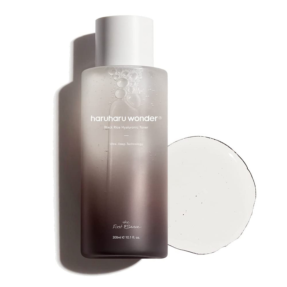 HARUHARU front bottle shot showing clear toner and branding for confident hydration