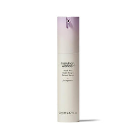 HARUHARU front packaging showing serum bottle and branding, promotes gentle nightly renewal