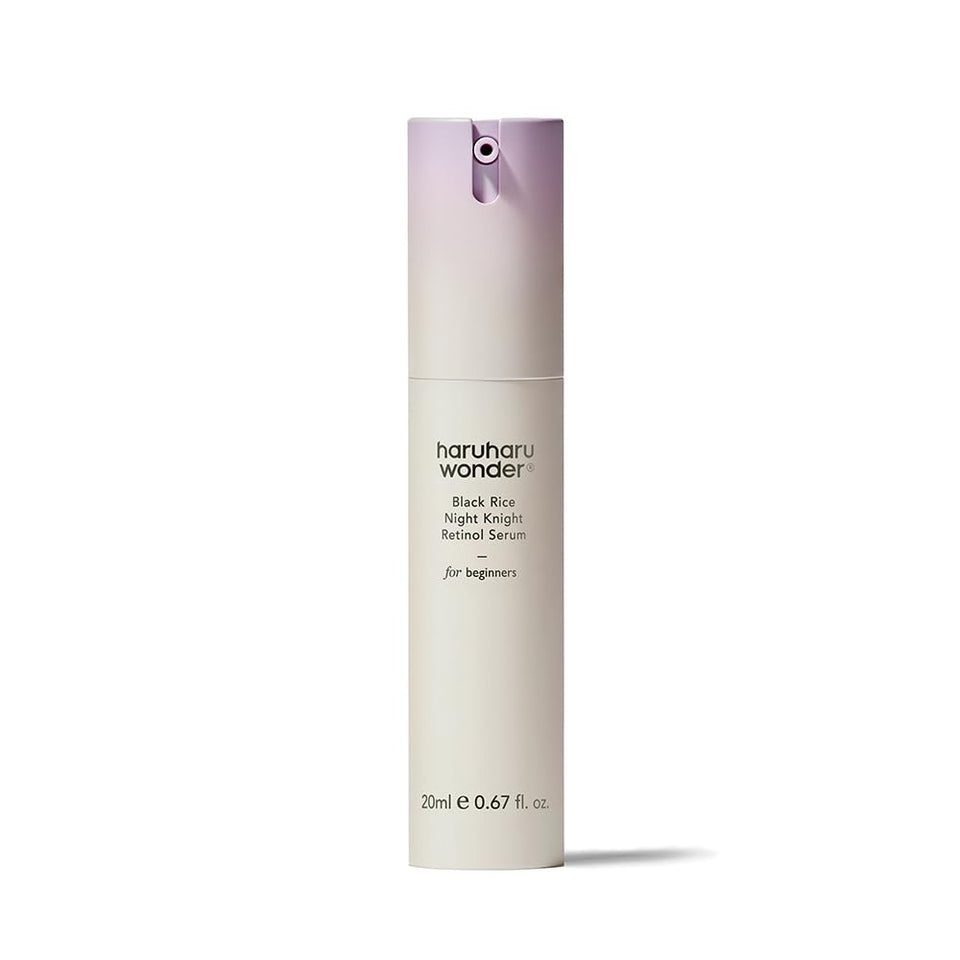 HARUHARU front packaging showing serum bottle and branding, promotes gentle nightly renewal
