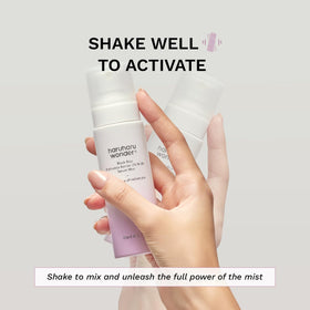 HARUHARU bottle in hand showing 2.7oz travel size for on-the-go use
