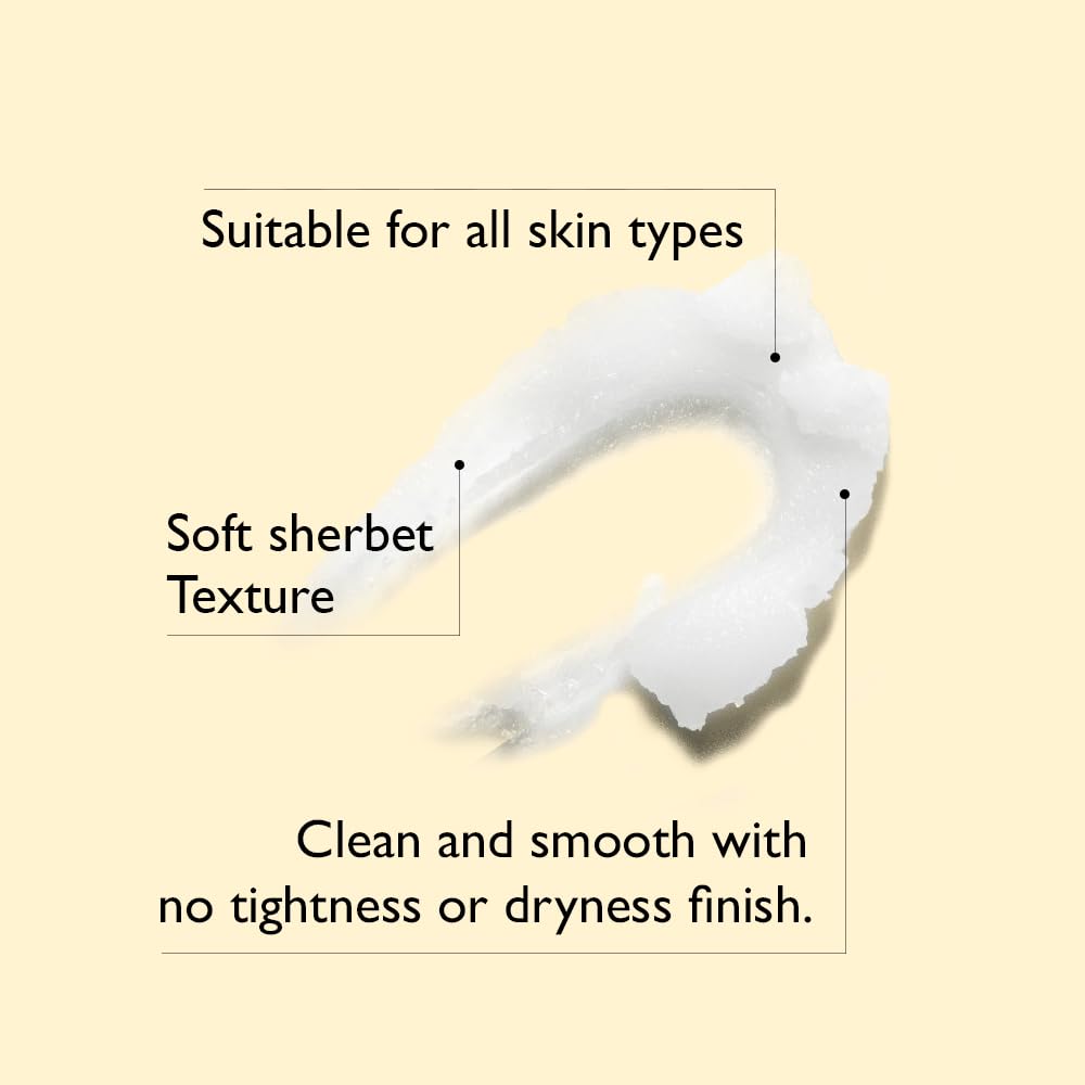 HARUHARU milk emulsion rinsing under water, highlights non-greasy comfortable finish
