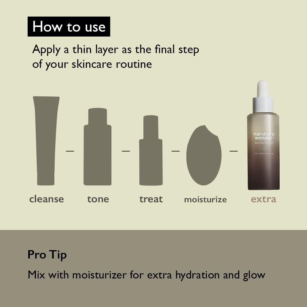 HARUHARU oil spread on skin demonstrating instant hydration and smooth finish