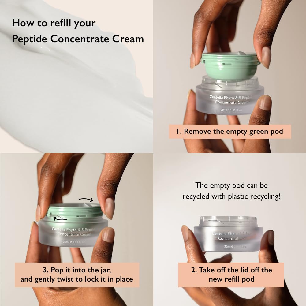HARUHARU open jar refill detail highlighting eco-friendly packaging benefit
