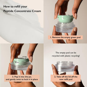 HARUHARU open jar refill detail highlighting eco-friendly packaging benefit