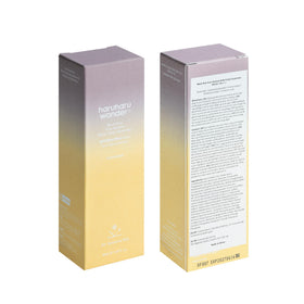 HARUHARU product label listing reef-safe and hypoallergenic claims