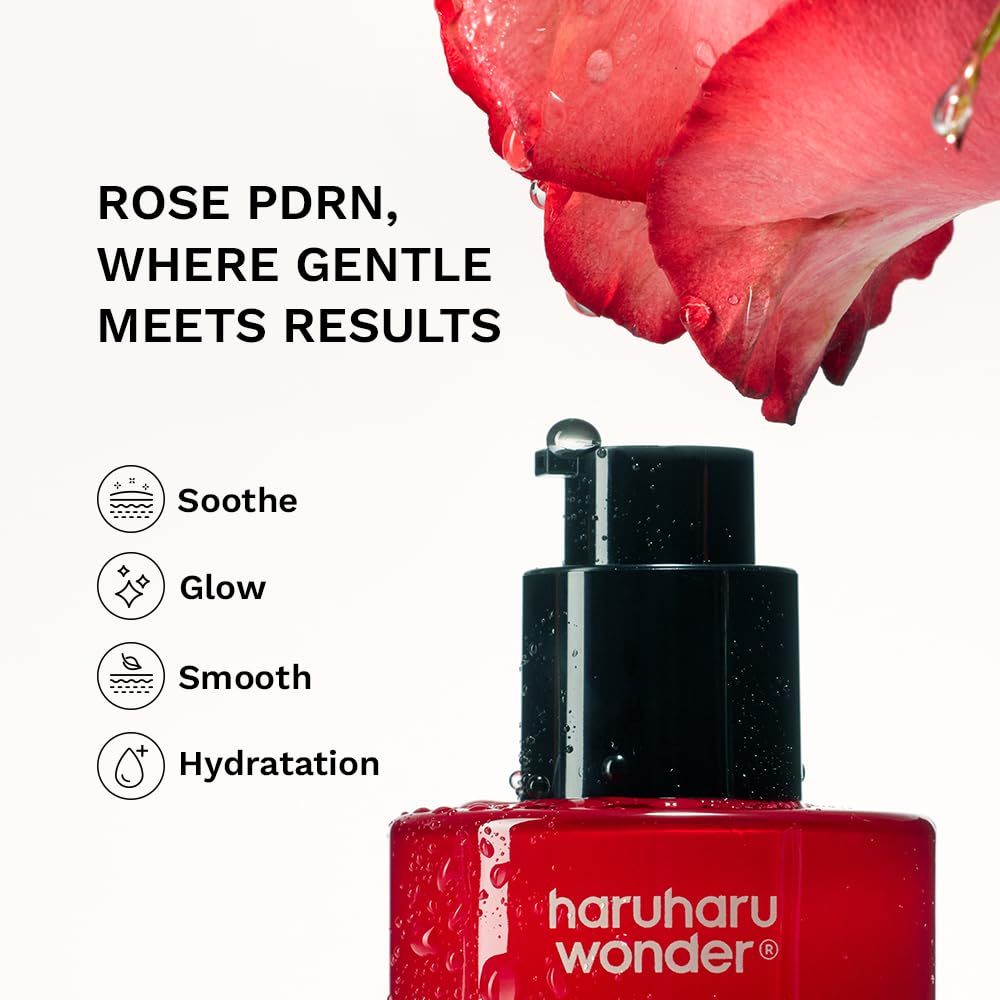 HARUHARU droplet close-up highlighting lightweight serum and easy dosing