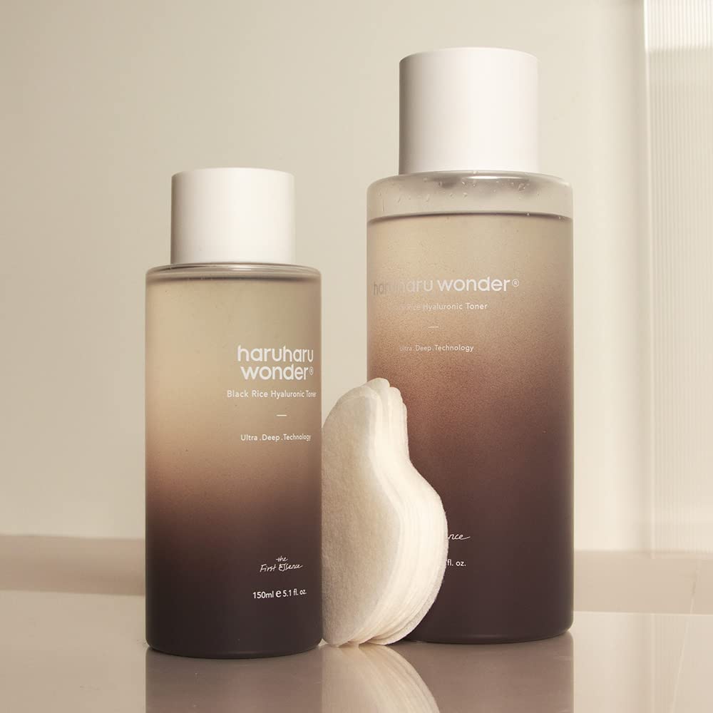 HARUHARU size comparison in hand showing generous 10.1 fl.oz bottle for long use