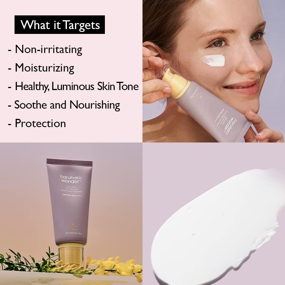 HARUHARU sunscreen texture spread on skin showing smooth hydration
