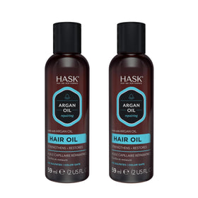 HASK applied to damp hair illustrating protection before blow-drying for smoother styling