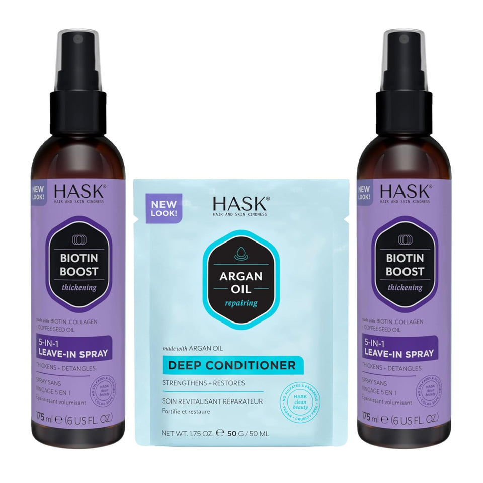 HASK front packaging showing duo set and clear benefits
