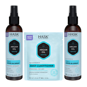 HASK front packaging showing duo bottles and boost of shine