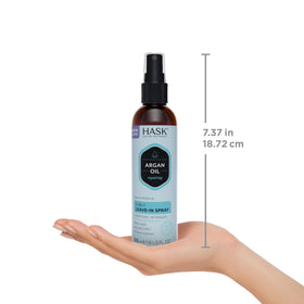 HASK before and after hair image showing smoother, frizz‑reduced results