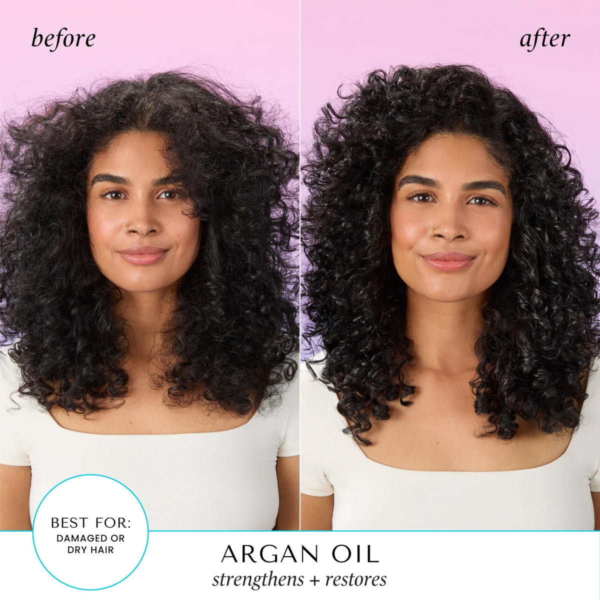 HASK oil texture on palms highlighting lightweight absorbent feel and shine benefit