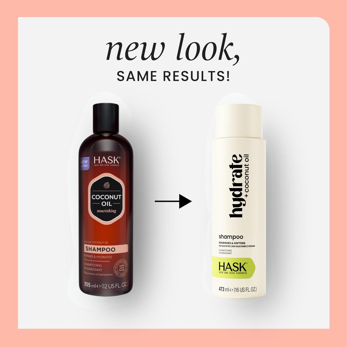 HASK label close-up highlighting coconut formula benefits