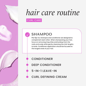 HASK bottles in use in shower demonstrating ease and frizz control