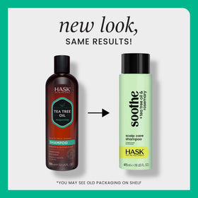 HASK label close-up highlighting ingredient callouts and benefits