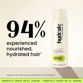 HASK bottles held in hand for scale, showing 16oz size and travel-friendly benefit
