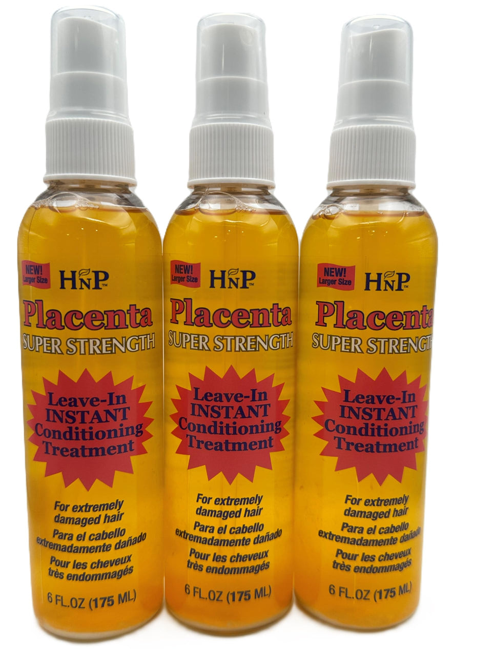 HASK placenta front packaging showing three 6 oz bottles and clear labeling for convenience