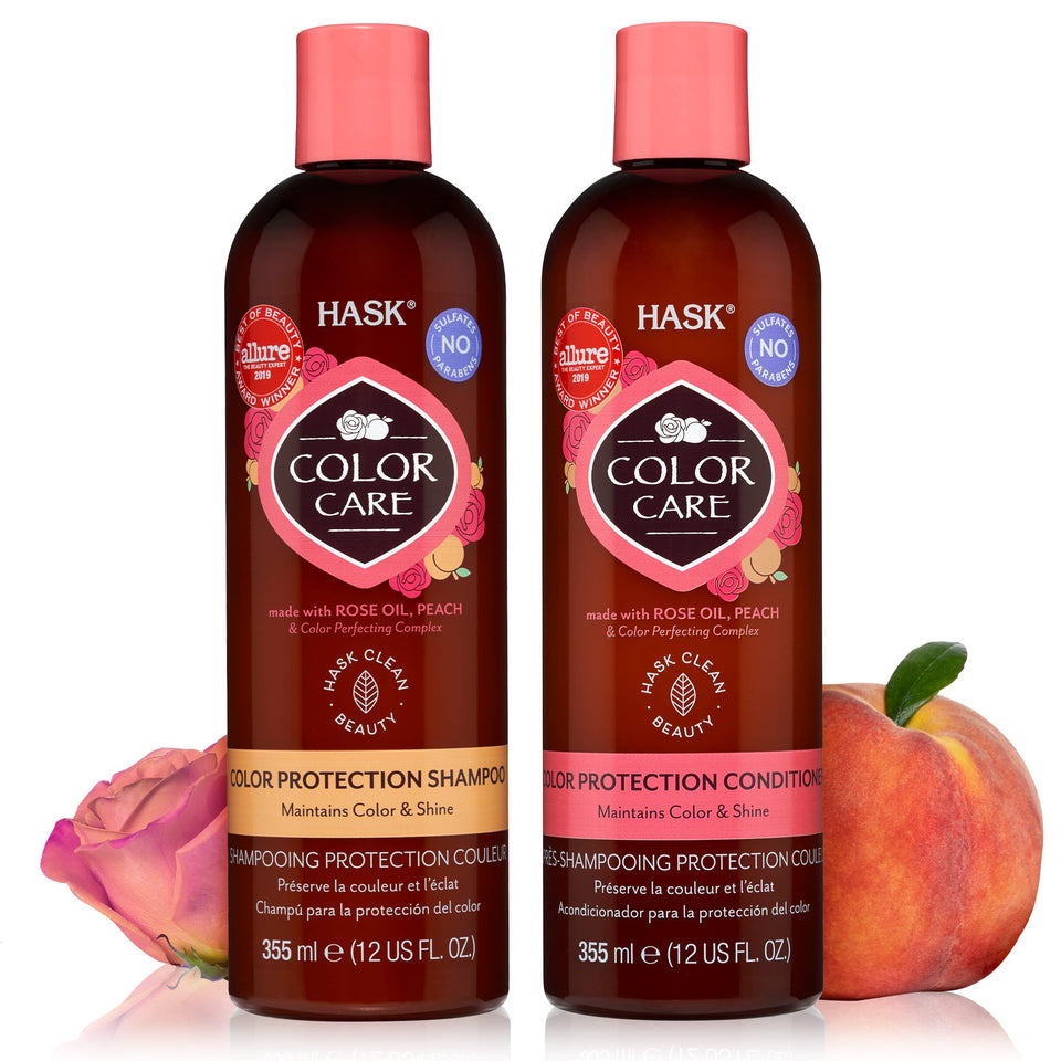 HASK shampoo front packaging showing clear color-safe benefit