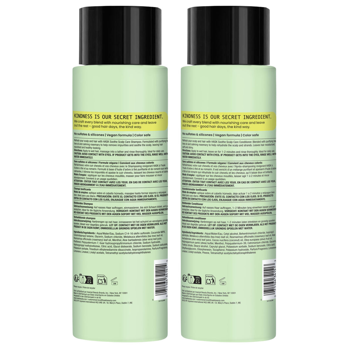 HASK two 16oz bottles size comparison showing value and volume