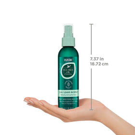 HASK ingredient panel detail highlighting tea tree and gentle formula