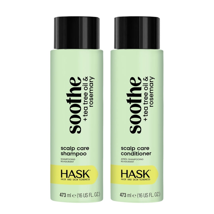HASK front packaging showing tea tree and rosemary benefits