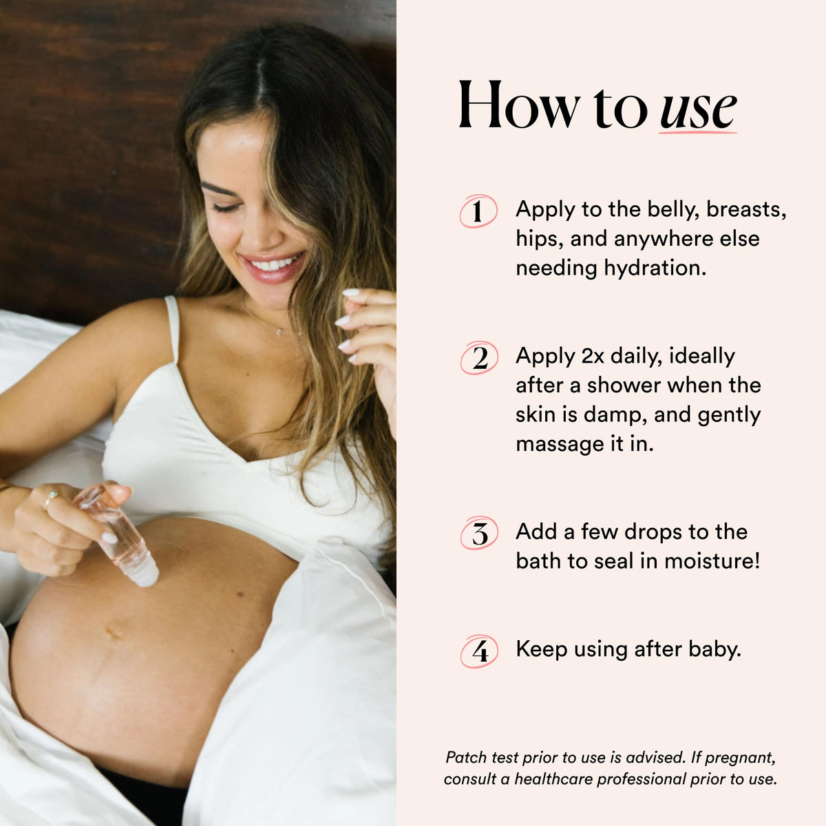 HATCH bottle next to hand showing 1 fl oz scale and travel-friendly benefit
