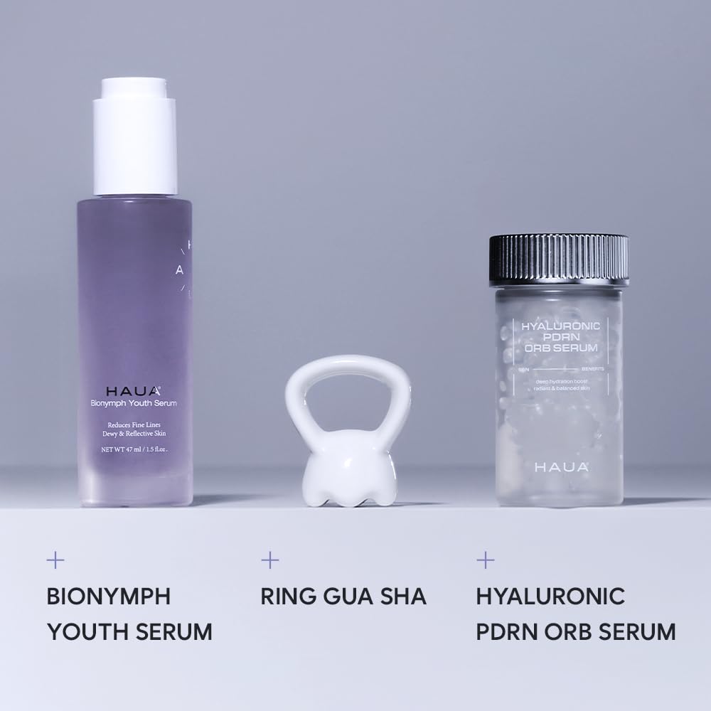 HAUA bottle beside a ruler for size comparison, clarifying 1.58 oz scale