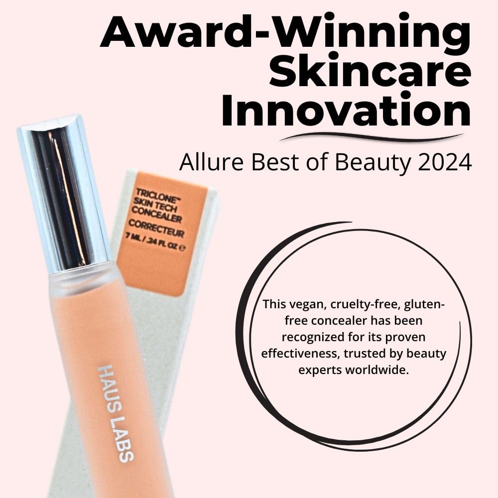 Haus Labs concealer on bathroom counter in routine setting showing daily-use convenience