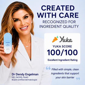 HAVEN SKIN applying moisturizer on hand demonstrating smooth finish