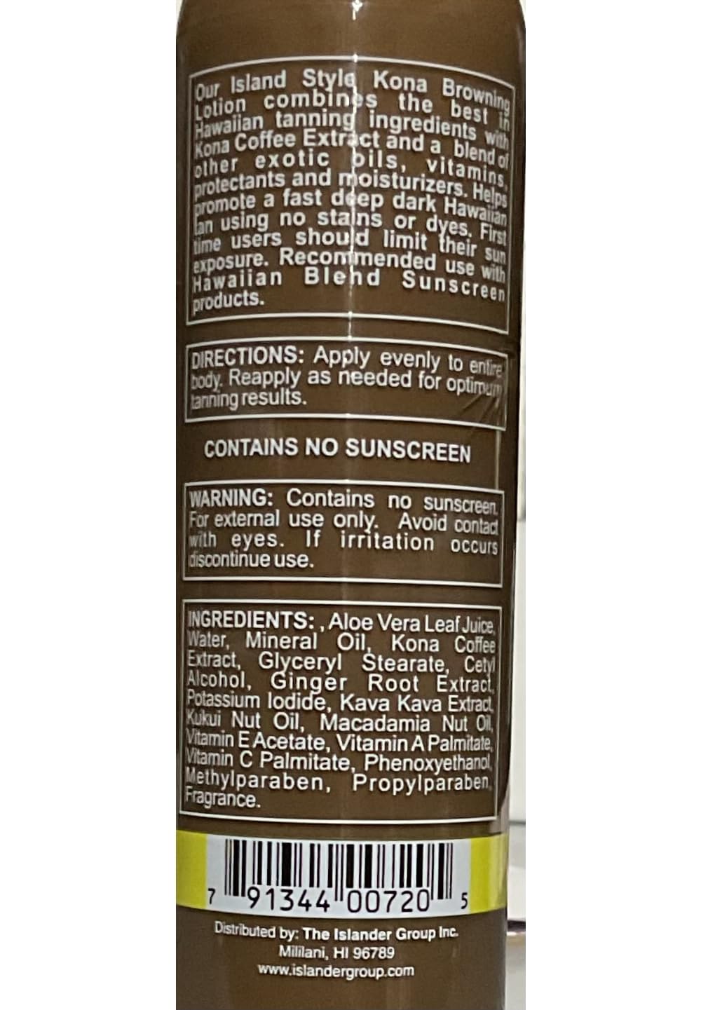 Hawaiian Blend applied on skin at beach demonstrating deeper tan potential