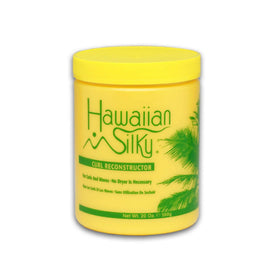 Hawaiian Silky product being applied to curly hair demonstrating better manageability and moisture