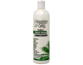Hawaiian Silky shampoo bottle close-up highlighting label and easy-pour cap