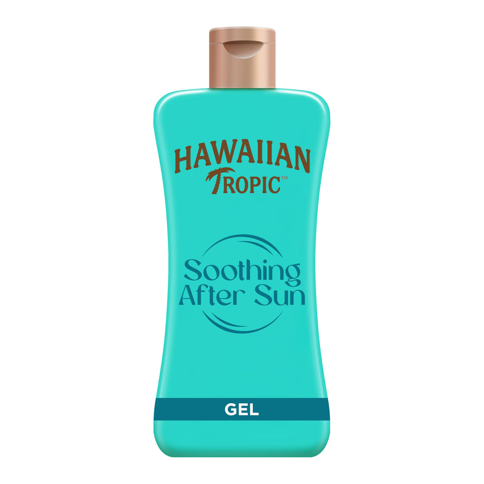 Hawaiian Tropic front packaging showing 200ml tube and soothing benefit