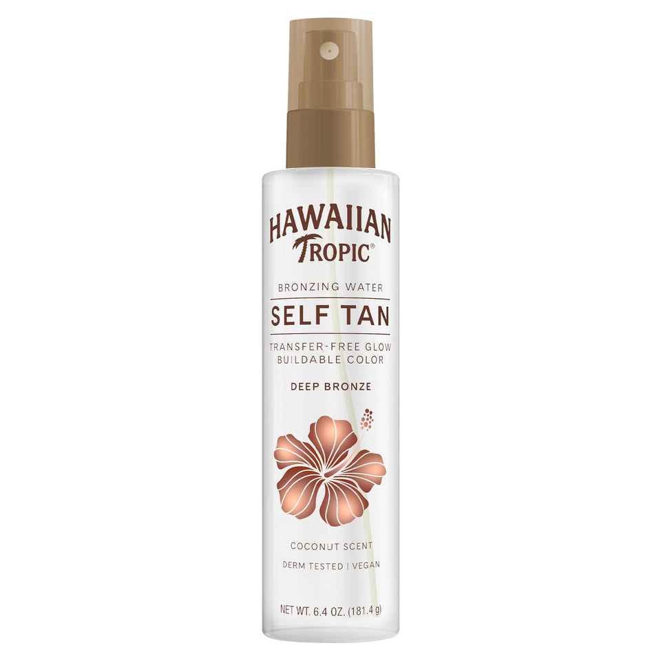 Hawaiian Tropic front packaging showing bottle and brand for easy recognition