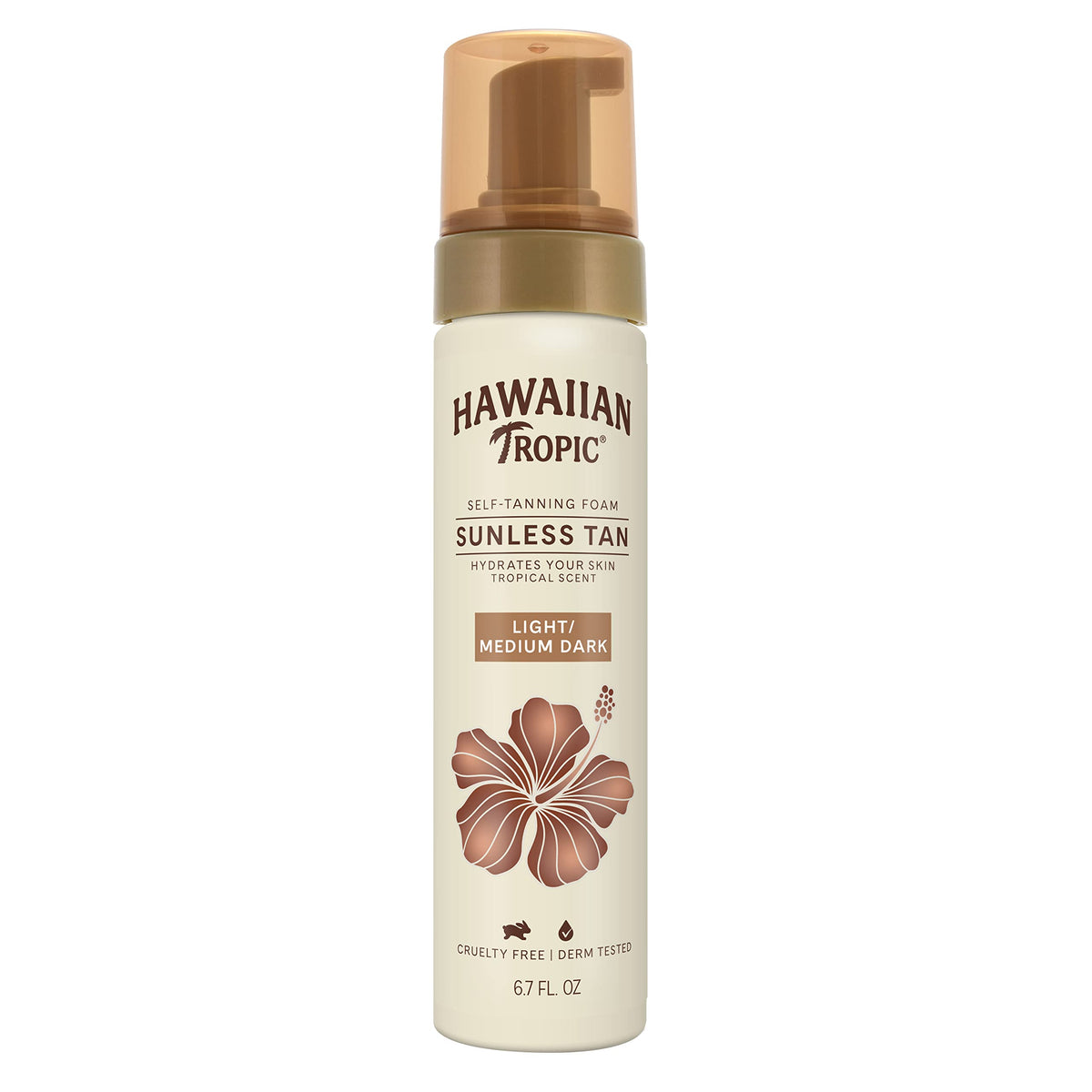 Hawaiian Tropic front packaging showing lightweight mousse benefits