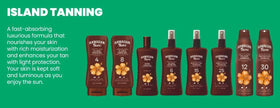 Hawaiian Tropic bottle beside hand showing 6.7oz size and scale