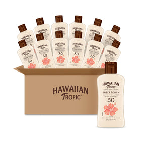 Hawaiian Tropic front packaging showing SPF 30 and radiant finish