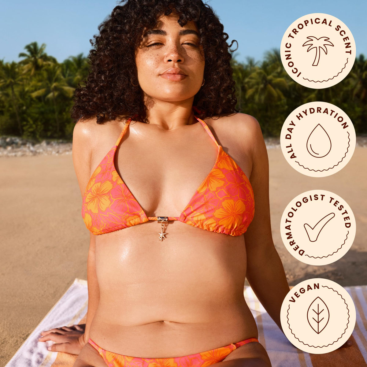 Hawaiian Tropic label and ingredients view highlighting oxybenzone-free formula