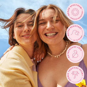 Hawaiian Tropic label close-up highlighting zinc oxide and SPF 50