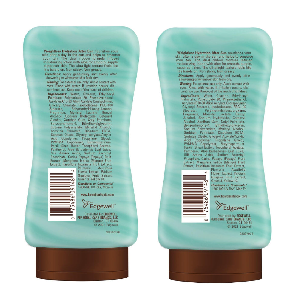 Hawaiian Tropic on beach towel showing post-sun moisturizing use